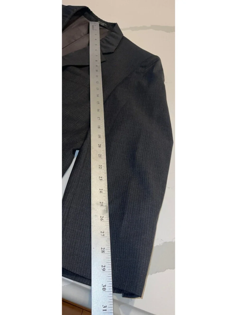 DESIGNER JONES NEW YORK 2 BUTTON 100% WOOL DRY CLEAN GRAY DRESS SUIT JACKET 42R